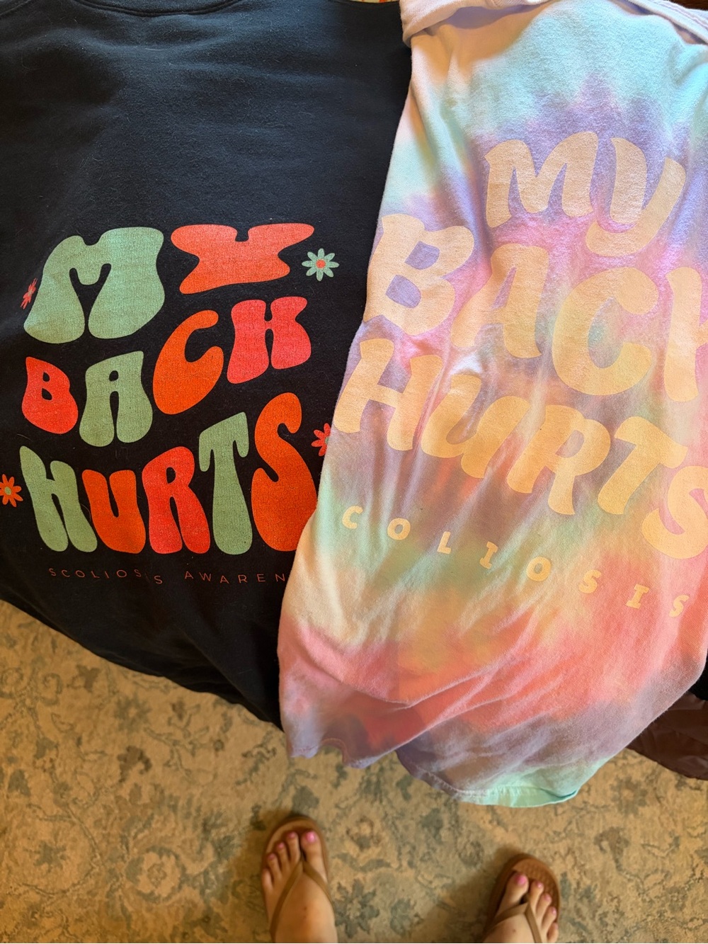 'My Back Hurts' Graphic Shirt and Crewneck - Multicolor